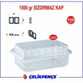 1500 gr. Plastik Sızdırmaz Kap Yüksek Kapak 100 Adet thumbnail 2