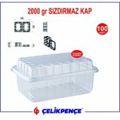 2000 gr. Plastik Sızdırmaz Kap Yüksek Kapak 100 Adet - 2