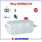 1000 gr. Plastik Sızdırmaz Kap Yüksek  Kapaklı 100 Adet - 2