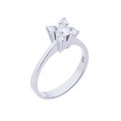 925 Ayar Gümüş Tek Taş Yüzük Model-2 - 1