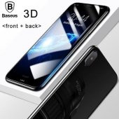 Baseus iPhone X Ön Arka Ekran Koruyucu 3Kırılmaz Cam Kenarları Kı - 1
