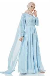 Fashion Night Abiye Elbise-Buz Mavi 2140-14 - 2
