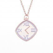 925 Ayar Gümüş Saat Model Sedef Kolye - 1