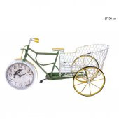 LUCKY ART METAL YEŞİL SEPETLİ BİSİKLET SAAT 54cm - 1