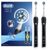 Oral-B Pro 2900 Şarj Edilebilir Diş Fırçası Siyah 2'li Avantaj - 1