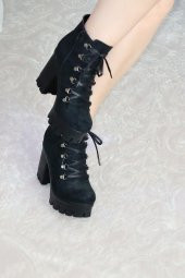 Lady Platform Topuk Bootie, Yüksek Topuk Bayan Bot - 9