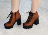 Lady Platform Topuk Bootie, Yüksek Topuk Bayan Bot - 10