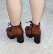 Lady Platform Topuk Bootie, Yüksek Topuk Bayan Bot - 11