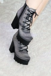 Lady Platform Topuk Bootie, Yüksek Topuk Bayan Bot - 12