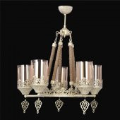 Saray Konak Salon İçin Kapı Girişi Masa Üzeri 5li Camlı Avize - 1