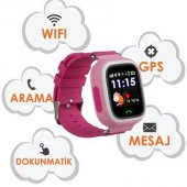 Alcatech Q90 Dokunmatik GPS-Telefon Akıllı Çocuk Saati - Lacivert - 4