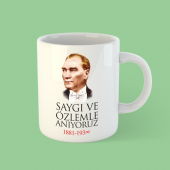 10 Kasım Atatürk Beyaz Bardak Kupa - 1