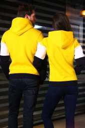 Sevgili Kombinleri Renkli Sweatshirt Kapşonlu My World - 2
