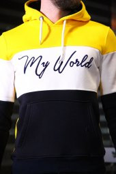 Sevgili Kombinleri Renkli Sweatshirt Kapşonlu My World - 4
