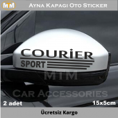 Ford Courier Ayna Kapağı Oto Sticker (2 Adet) - 1