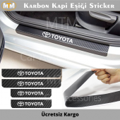 Toyota Karbon Kapı Eşiği Sticker (4 Adet) - 1