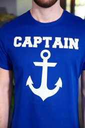 Sevgili Kombini Captain First Mate Mavi Tişört Kısa Kollu Tshirt - 4
