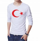 AY YILDIZLI TİŞÖRT - BEYAZ UZUN KOLLU TSHIRT TÜRK BAYRAĞI - 2