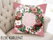 ELSE Pembe Çiçekler 3d 3 Boyutlu Dekoratif Yastık Kırlent Kılıfı - 1