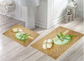 BH-001 HASIR DESENLİ 3 BOYUTLU BANYO PASPAS TAKIMI - 1