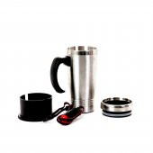 Termoslu Krom Araç İçi Su Isıtıcı Kettle 12 V / 24 V - 1
