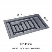 Çekmece İçi Kaşıklık 85 x 49 cm Gri Mutfak Çekmece Düzenleyici - 3