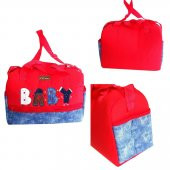 Kırmızı kot desenli Baby Bebek Çantası - 1