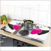 Ocak Koruyucu 2 li Kesme Tahtası Kraliçe Kalp 30*52 cm - 1