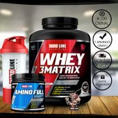 Hardline Whey 3 Matrix 2300 Gr Protein Tozu + Amino Full 300 Tablet - 1