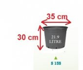 Siyah Uretim Saksısı 30 Adet 35x30 cm 21,9 Litre Üretim Saksısı Siyah Saksı Fide Saksı - 1