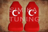 AY YILDIZ Kırmızı Penye Kılıf Ön Arka Koltuk 2 Adet Emoji Yastık - 1