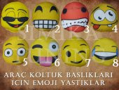 AY YILDIZ Kırmızı Penye Kılıf Ön Arka Koltuk 2 Adet Emoji Yastık - 2