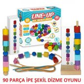 Line-Up Kartlı Çubuğa ve İpe Şekil ve Boncuk Dizme Oyunu 90 Parça - 2