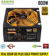 GAMETECH GTP-800 800W 80 Plus Gold Power Supply 14cm Sessiz Akıllı Fanlı Pc Güç Kaynağı - 1