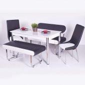 Bank Masa Sandalye Takımı Mutfak Masası Yemek - 3