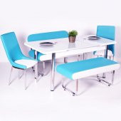 evform - Banklı Masa Takımı Açılır Masa Sandalye Takimlari Mutfak Masası - 3