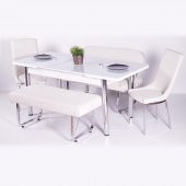 evform - Banklı Masa Takımı Açılır Masa Sandalye Takimlari Mutfak Masası - 4
