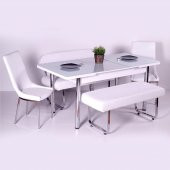 evform - Banklı Masa Takımı Açılır Masa Sandalye Takimlari Mutfak Masası - 6