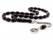 925 Ayar Gümüş Şehir Plaka Yazılı Püsküllü Arpa Kesim Rus Oltu Tesbih - 2