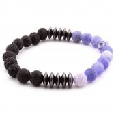 Küre Kesim Mor Lav-Hematit-Akik Doğaltaş Bileklik - 6