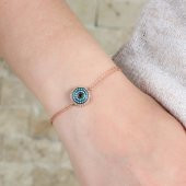 Firuze Taşlı Yuvarlak Tasarım 925 Ayar Gümüş Bayan Bileklik - 3