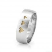 Üç Kalp Tasarım 925 Ayar Gümüş Erkek Alyans - 1