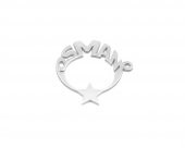 Kişiye Özel İsim Yazılı Ayyıldız Motifli 925 Ayar Gümüş Püskül Ucu - 2