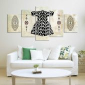 5 Parça Osmanlı Kaftan Temalı Kanvas Tablo - 1
