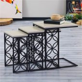 Metal Ayaklı Elegant Zigon Sehpa - 8
