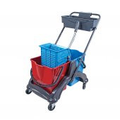 KARİZMA TEMİZLİK ARABASI PLASTİK GÖVDE PLASTİK PRES ÇİFT KOVALI - 1