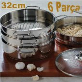 Alüminyum Mantı Tencereleri Seti 32cm 6 Parça 5 Katlı Aliminyum M - 1