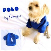 Mavi Köpek Sweatshirt Polo Köpek Kıyafeti Köpek Elbisesi - 3