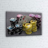 Poker Masası İskambil Kağıtları Poker-2 Fotoğraf Kanvas Tablo - 2