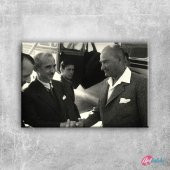1936 Atatürk ve İnönü, Mustafa Kemal Atatürk-19 Kanvas Tablo - 1